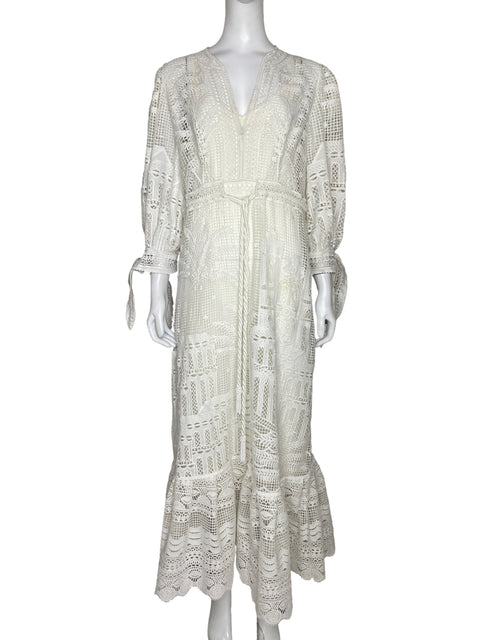 Vestido Farm Rio Encaje Blanco-Talla S