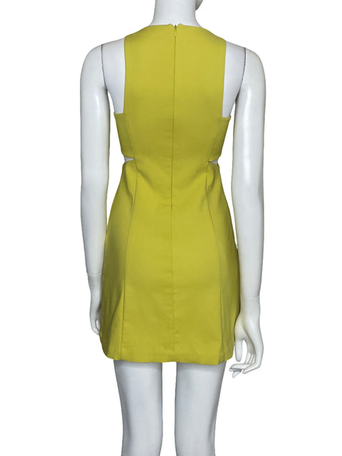 Vestido Zara Cut Out Sin Mangas Amarillo XS