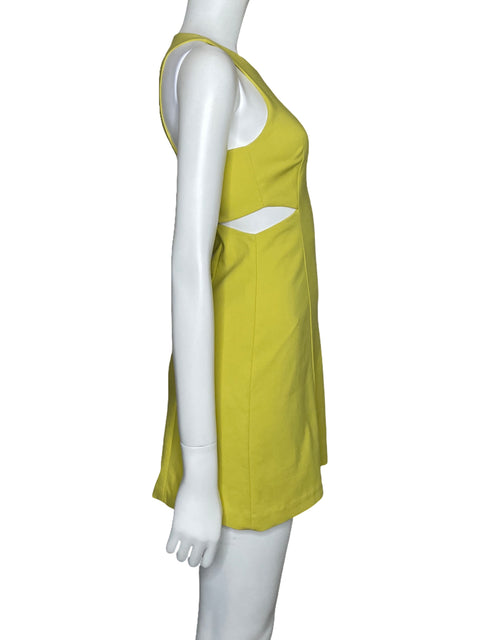 Vestido Zara Cut Out Sin Mangas Amarillo XS