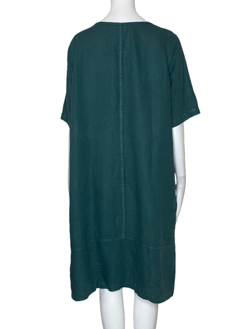 Vestido Purejill Cuello V Verde-Talla M