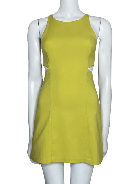 Vestido Zara Cut Out Sin Mangas Amarillo XS