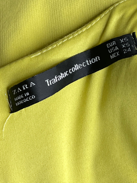 Vestido Zara Cut Out Sin Mangas Amarillo XS