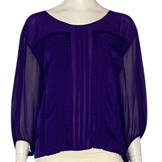 Blusa Cluny Plisada Diseño Morado-Talla M