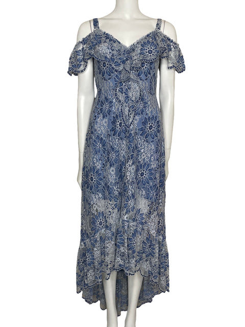Vestido BCBG Encaje Sin Mangas Azul-Talla M