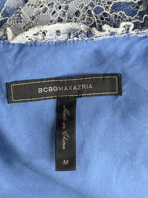 Vestido BCBG Encaje Sin Mangas Azul-Talla M