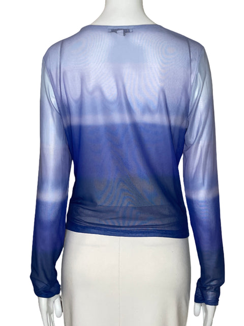 Blusa Haute Monde Trasparente Malla Azul-Talla L