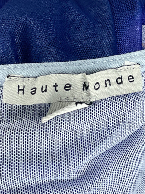 Blusa Haute Monde Trasparente Malla Azul-Talla L