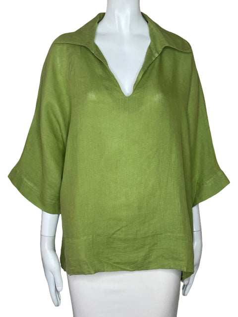 Blusa Made In Italia Cuello V Verde-Talla S