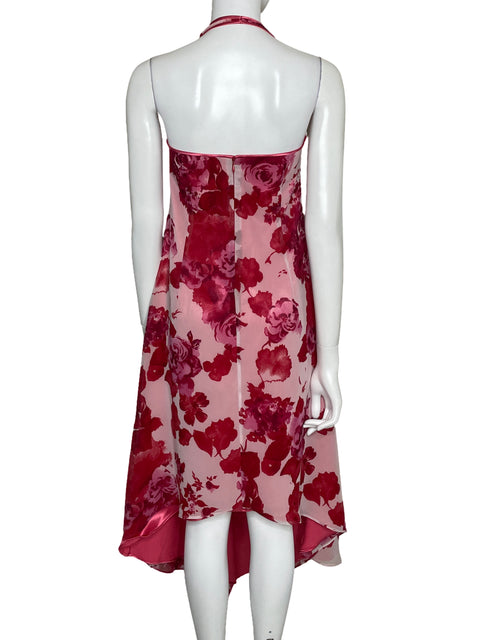 Vestido Andrea Pagano Halter Asimétrico rosado-Talla M