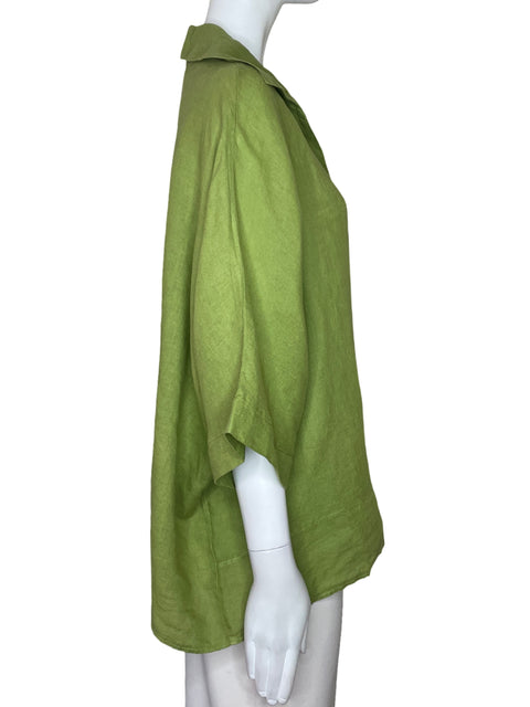 Blusa Made In Italia Cuello V Verde-Talla S