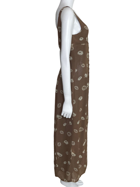 Vestido Cacharel Sin Mangas Midi Marrón-Talla 38