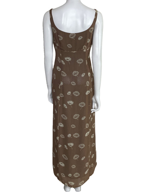 Vestido Cacharel Sin Mangas Midi Marrón-Talla 38