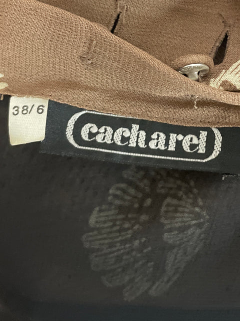 Vestido Cacharel Sin Mangas Midi Marrón-Talla 38