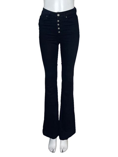 Pantalón Zara Botones Boot Cut Negro-Talla 2