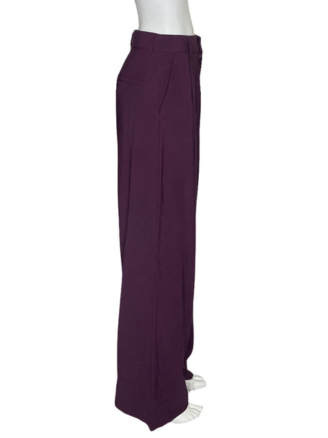 Pantalòn Zara Pinzas Rojo Vino-Talla S