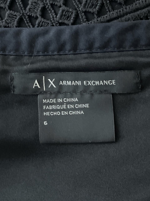 Falda Armani Exhange Troquelada Mini Negro-Talla 6