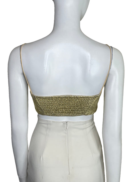 Top Oysho Tirantes Brillante Dorado-Talla XS