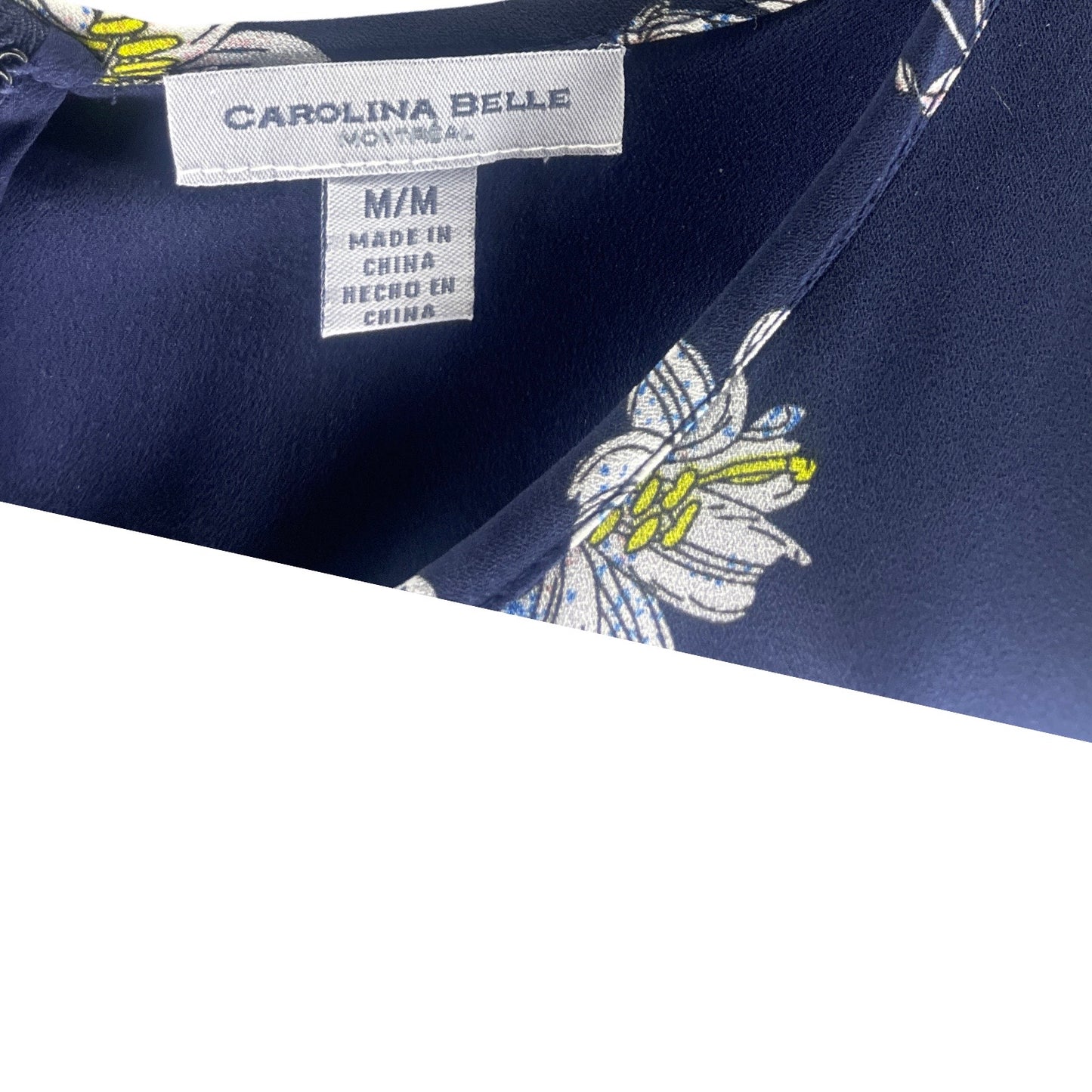 Vestido Carolina Belle Flores Azul-Talla M