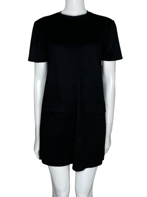 Vestido Zara Mini Cuello Redondo Negro-Talla S