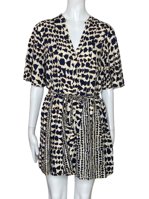 Vestido Zara Cinturón Tenzado Beige-Talla M