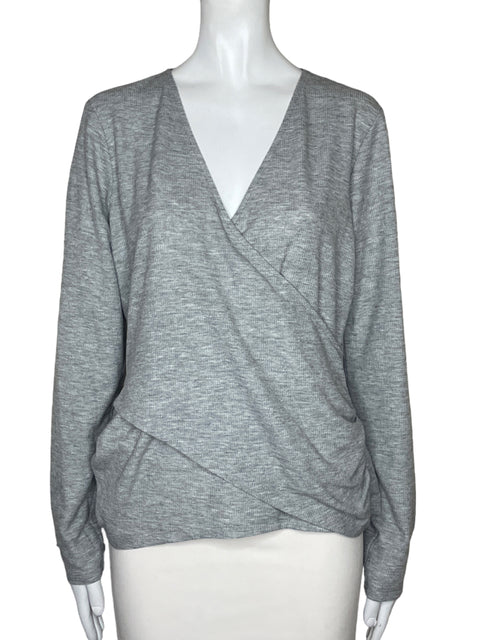 Blusa Michael Kors Cruzada Mangas Gris-Talla L