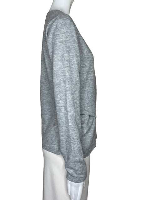 Blusa Michael Kors Cruzada Mangas Gris-Talla L