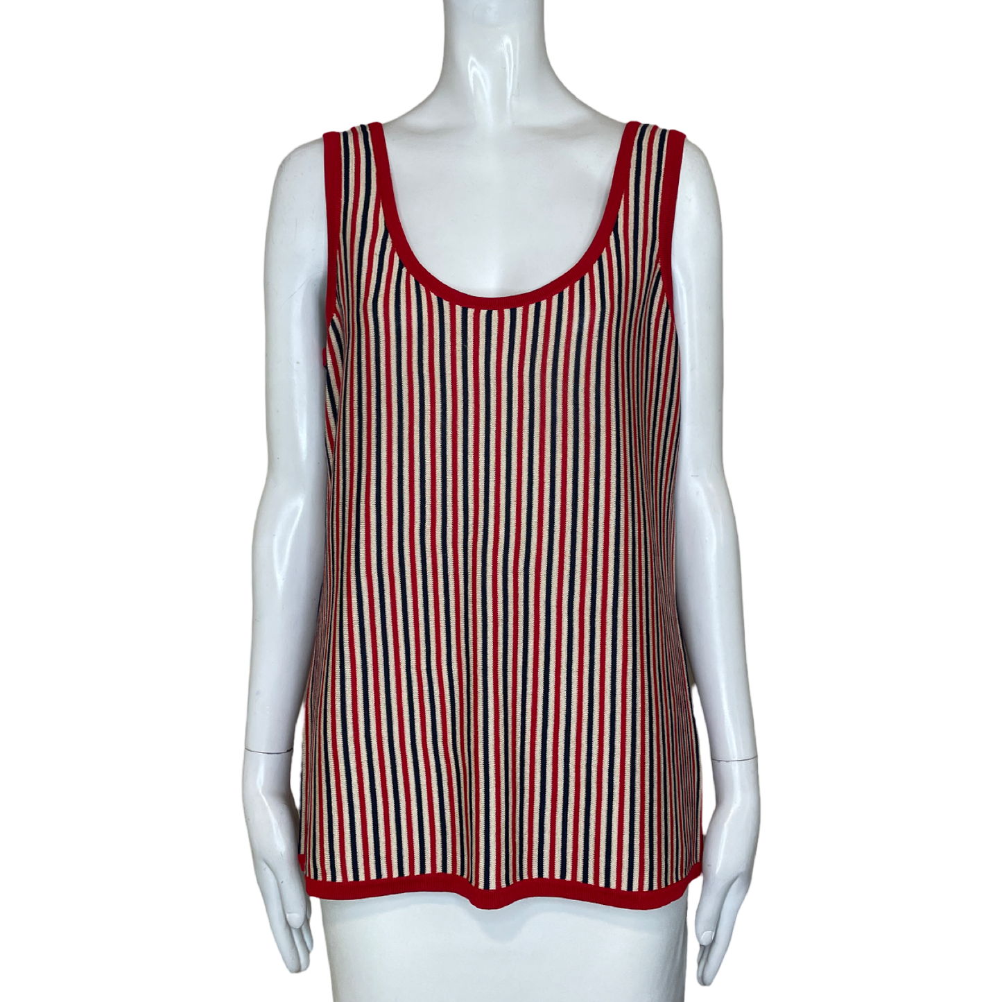 Blusa ANNE KLEIN Sin Mangas Líneas Rojo - Talla M