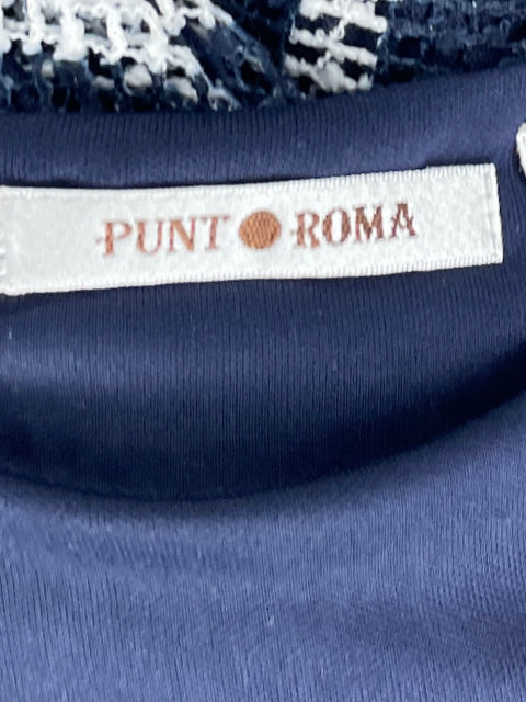 Blusa Punto Roma Tejido Rayas Azul-Talla S