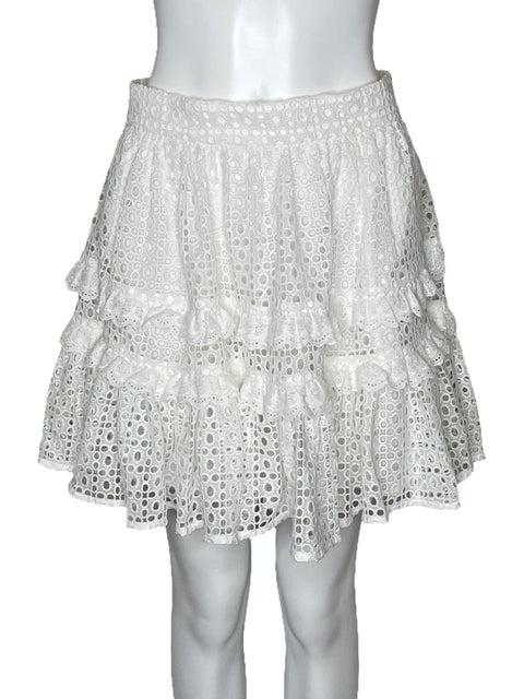 Falda Aje Lita Broderie Mini Blanco-Talla 10