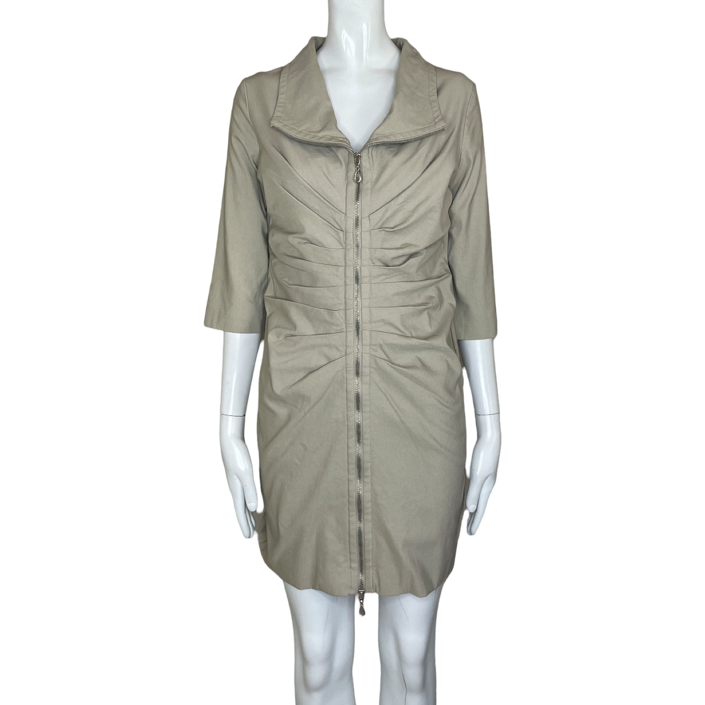 Vestido JOSEPH RIBKOFF Drapeado Beige - Talla 14