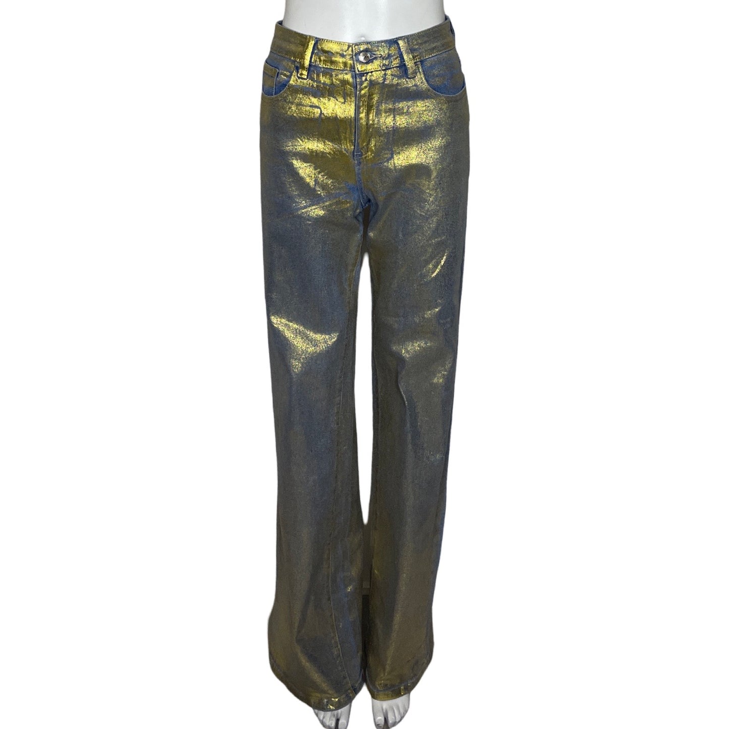 Pantalon Lizette Collection Escarchado 
Jeans Dorado-Talla 7
