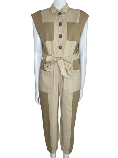 Mono Stylebygg Bicolor Bolsillos Beige-Talla L