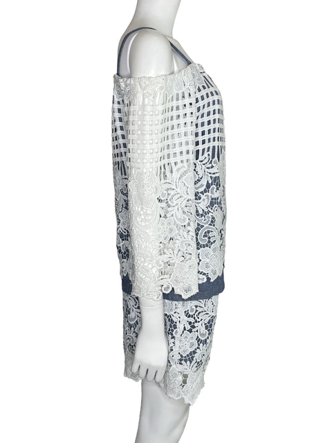 Set Julian Chang Encaje Azul-Talla L