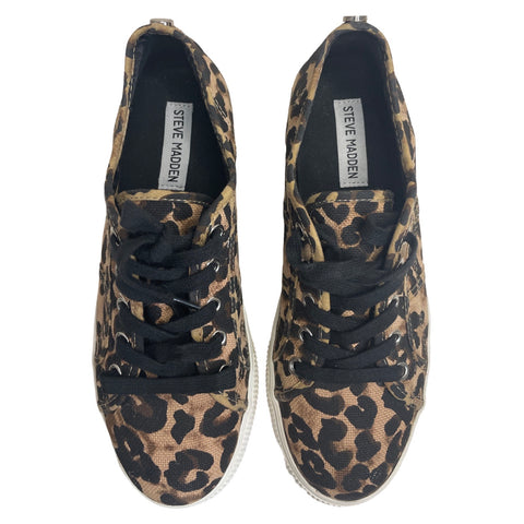 Zapatillas Steve Madden Animal Print Plataforma Marrón - Talla 8.5