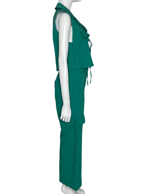 Set Camila Sin Mangas Verde-Talla 2