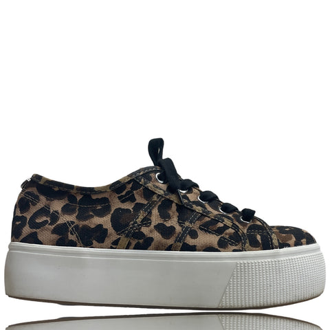 Zapatillas Steve Madden Animal Print Plataforma Marrón - Talla 8.5