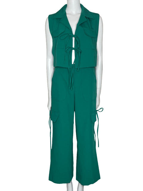 Set Camila Sin Mangas Verde-Talla 2