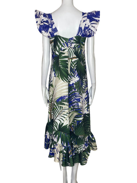 Vestido Eugenia Fernandez Vuelo Estampado Blanco-Talla S