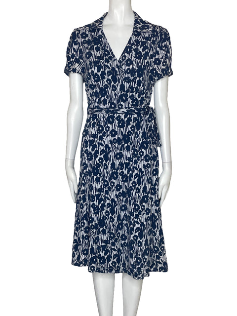 Vestido BCBG Cruzado Camisero Azul-Talla M