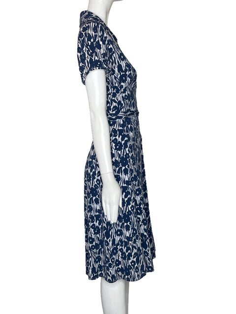 Vestido BCBG Cruzado Camisero Azul-Talla M