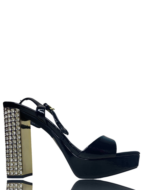 Calzado Jeffrey Campbell Pedreria Tiras Negro-Talla 8.5