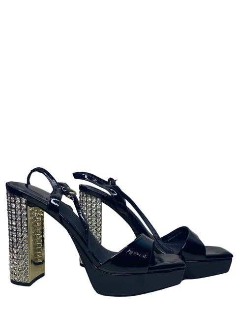 Calzado Jeffrey Campbell Pedreria Tiras Negro-Talla 8.5