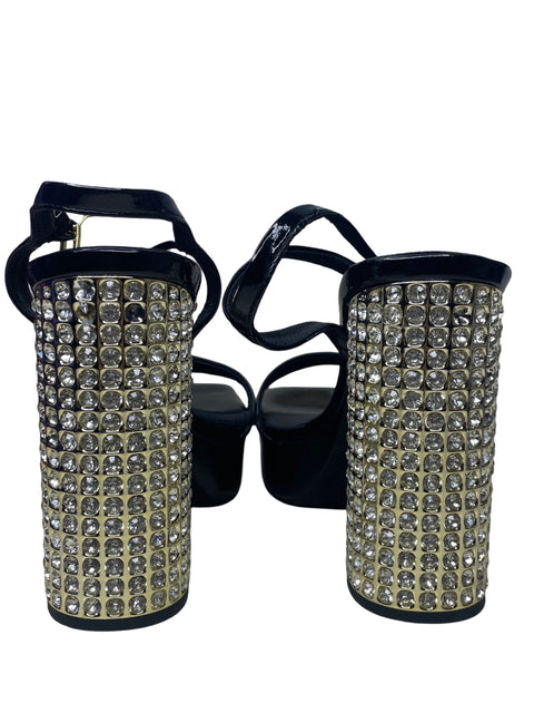 Calzado Jeffrey Campbell Pedreria Tiras Negro-Talla 8.5