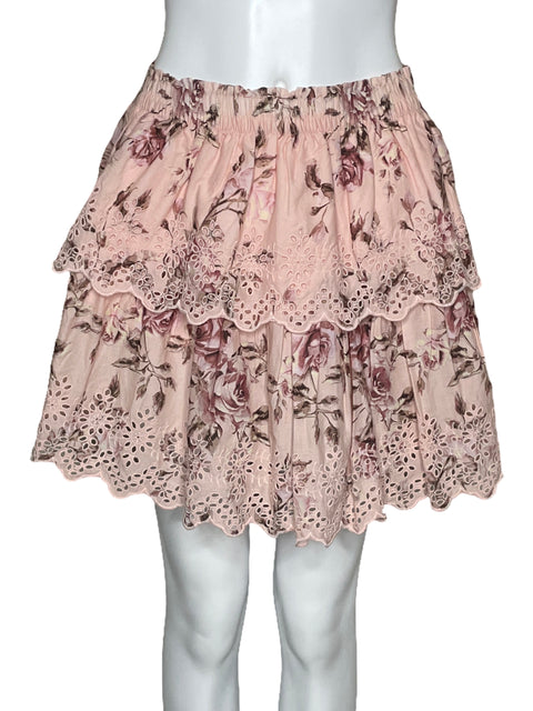 Falda GapxLoveShackFancy Rosado-Talla L