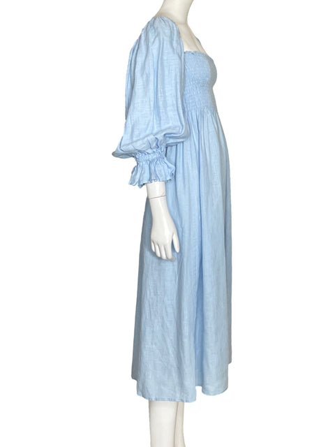 Vestido Sleeper Mangas Abullonadas Azul-Talla L