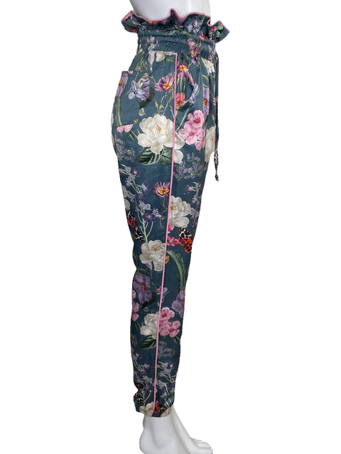 Pantalón Simona Paper Bag Satinado Verde-Talla M