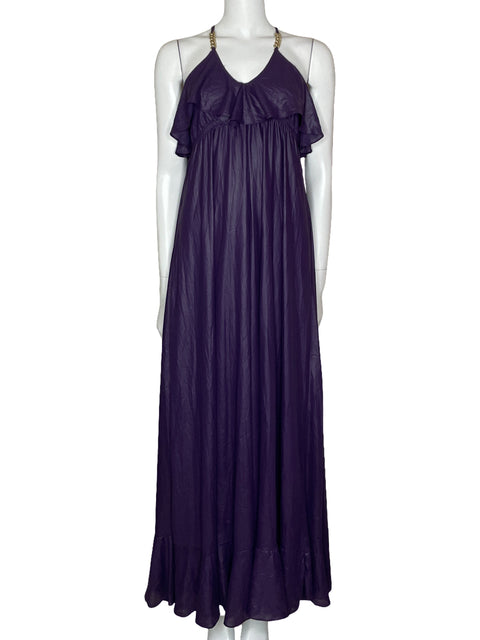 Vestido Tom Salama Maxi Tirantes Morado-Talla S