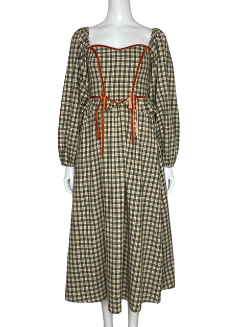 Vestido Listicle Cuadros Verde - Talla S