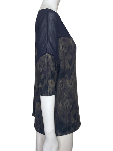 Blusa Trucco Estampado Mangas Corta Azul-Talla S