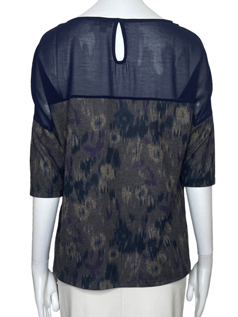 Blusa Trucco Estampado Mangas Corta Azul-Talla S